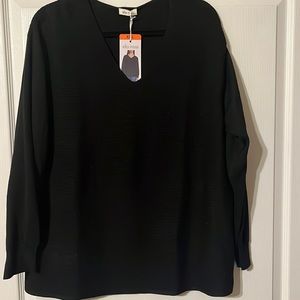 NWT Ella Moss v-neck sweater. Size XXL black